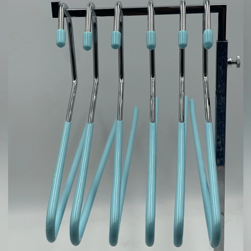 6 Closet Hangers: Pants Trousers Jeans Non-Slip Open End Silicone Coated Finish
